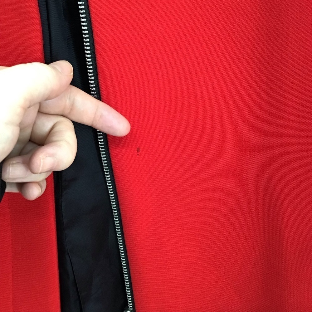 ZARA Frilled Sleeve Jacket Coat Chic Career Business Casual Red Size Small - Picture 10 of 11